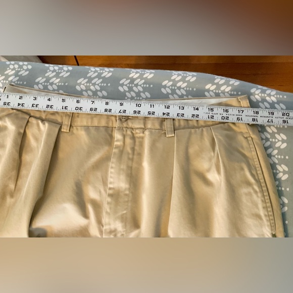 Polo Ralph Lauren Mens Andrew Pants Pleated Chinos 36 X 30 Tan Cotton Back Logo. - Picture 9 of 13
